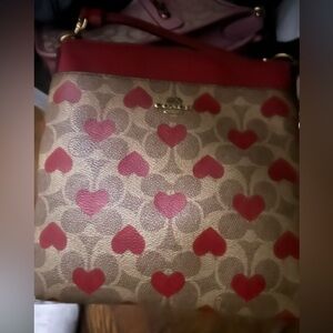 Great condition coach crossbody burgundy and tan